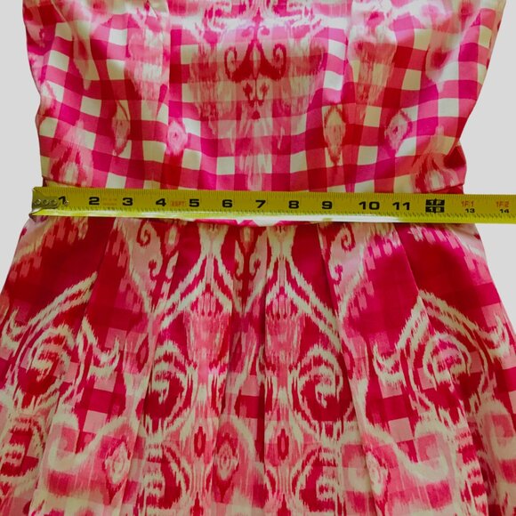 NEW Tahari ASL Dress BarbieCore Gingham Cotton Pink White Lined Size 2 Petite 2P - Picture 9 of 16